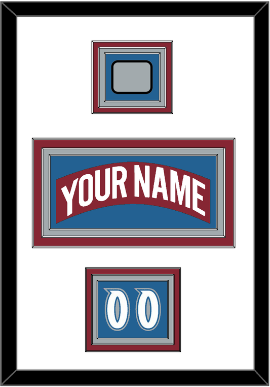 Colorado Nameplate, Number (Shoulder) & Stanley Cup Finals Patch - Road Burgundy (1995-1996) - Premier Tier 4