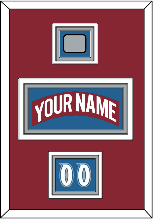 Colorado Nameplate, Number (Shoulder) & Stanley Cup Finals Patch - Road Burgundy (1995-1996) - Premier Tier 5