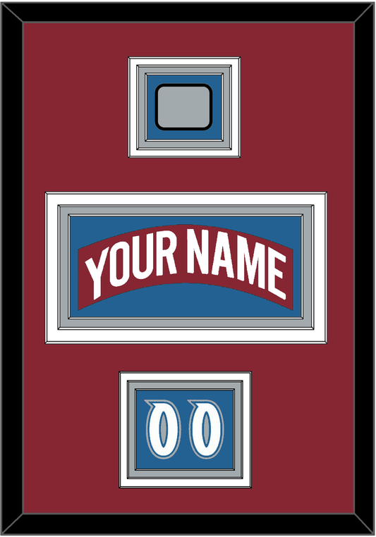 Colorado Nameplate, Number (Shoulder) & Stanley Cup Finals Patch - Road Burgundy (1995-1996) - Premier Tier 5