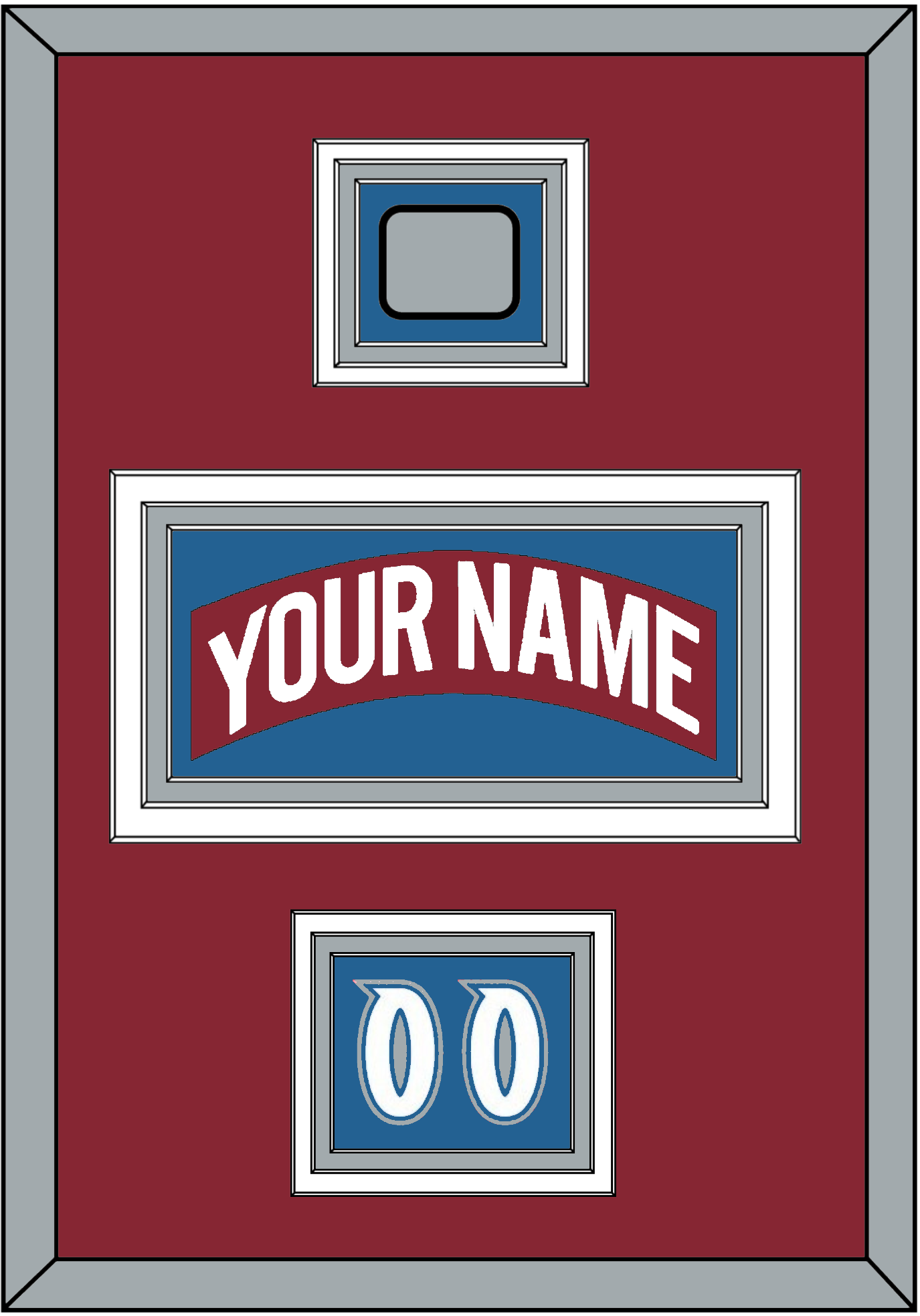 Colorado Nameplate, Number (Shoulder) & Stanley Cup Finals Patch - Road Burgundy (1995-1996) - Premier Tier 5