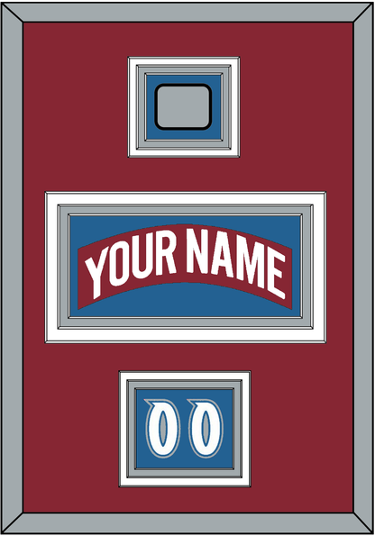 Colorado Nameplate, Number (Shoulder) & Stanley Cup Finals Patch - Road Burgundy (1995-1996) - Premier Tier 5