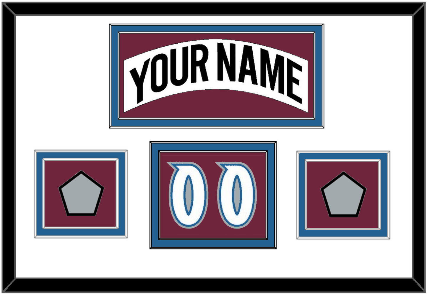 Colorado Nameplate, Number (Shoulder) & 2 Stanley Cup Finals Patches - Home White (1999-2001) - Signature Tier 3