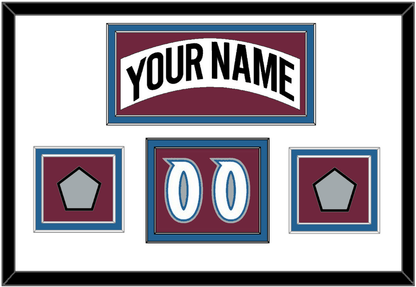 Colorado Nameplate, Number (Shoulder) & 2 Stanley Cup Finals Patches - Home White (1999-2001) - Signature Tier 3