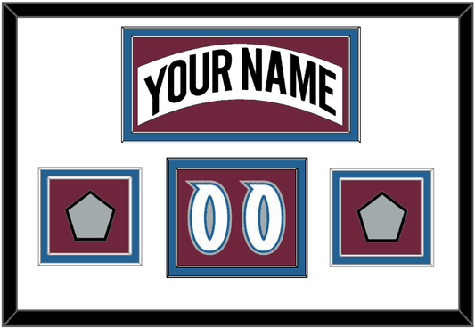 Colorado Nameplate, Number (Shoulder) & 2 Stanley Cup Finals Patches - Home White (1999-2001) - Signature Tier 3