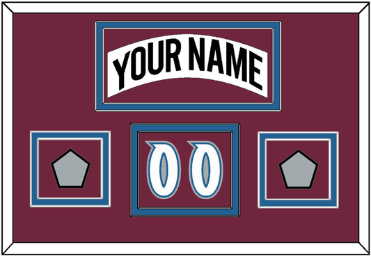 Colorado Nameplate, Number (Shoulder) & 2 Stanley Cup Finals Patches - Home White (1999-2001) - Signature Tier 4
