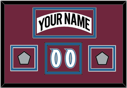 Colorado Nameplate, Number (Shoulder) & 2 Stanley Cup Finals Patches - Home White (1999-2001) - Signature Tier 4