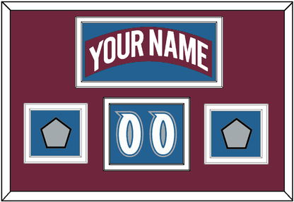 Colorado Nameplate, Number (Shoulder) & 2 Stanley Cup Finals Patches - Road Burgundy (1999-2001) - Signature Tier 5