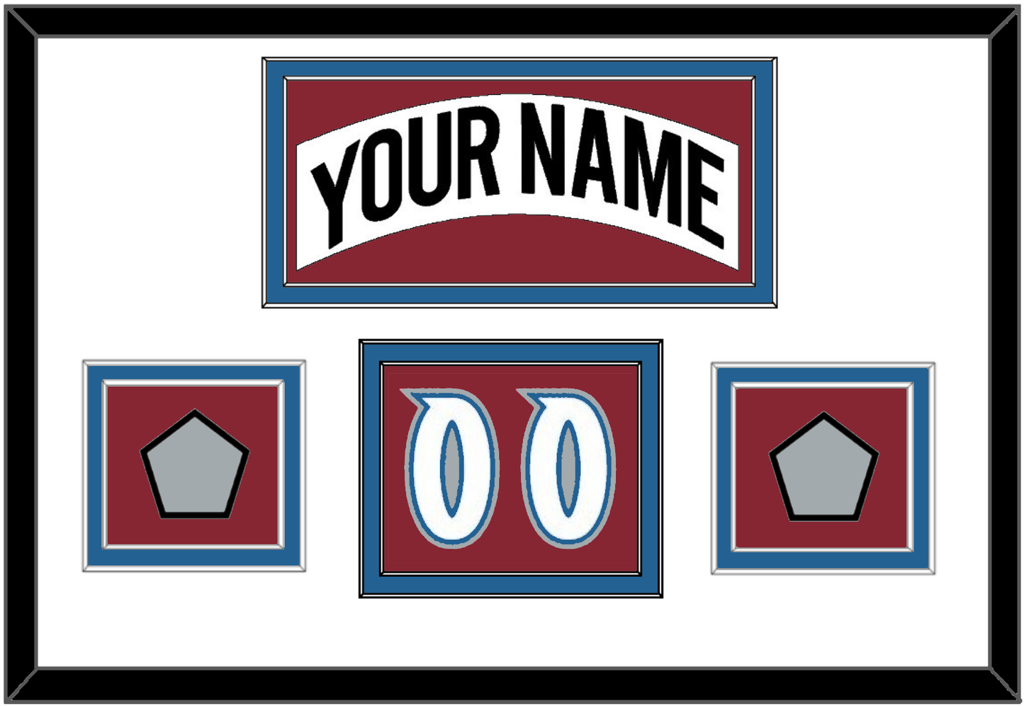Colorado Nameplate, Number (Shoulder) & 2 Stanley Cup Finals Patches - Home White (1995-1996) - Signature Tier 3