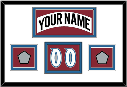Colorado Nameplate, Number (Shoulder) & 2 Stanley Cup Finals Patches - Home White (1995-1996) - Signature Tier 3
