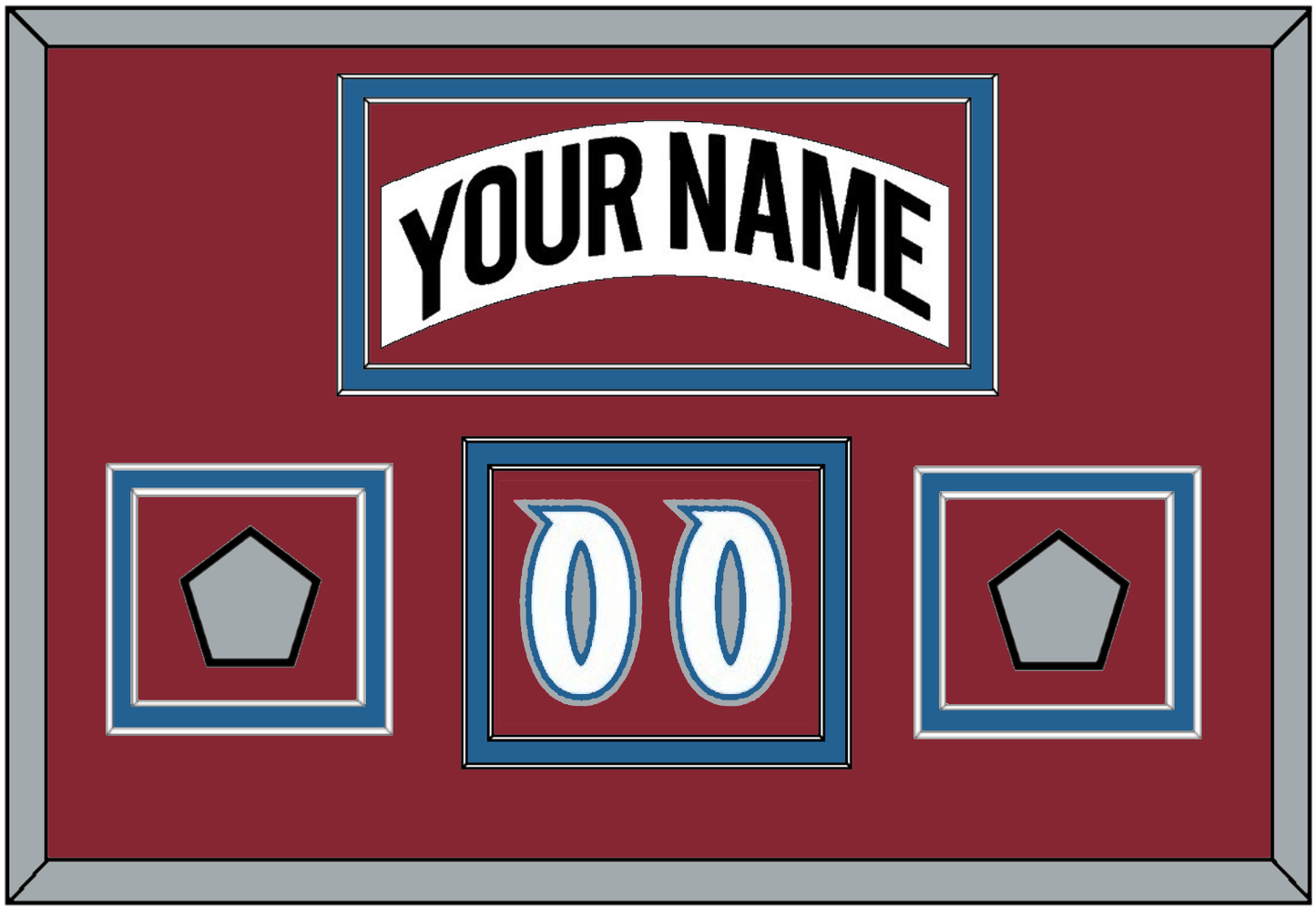 Colorado Nameplate, Number (Shoulder) & 2 Stanley Cup Finals Patches - Home White (1995-1996) - Signature Tier 4