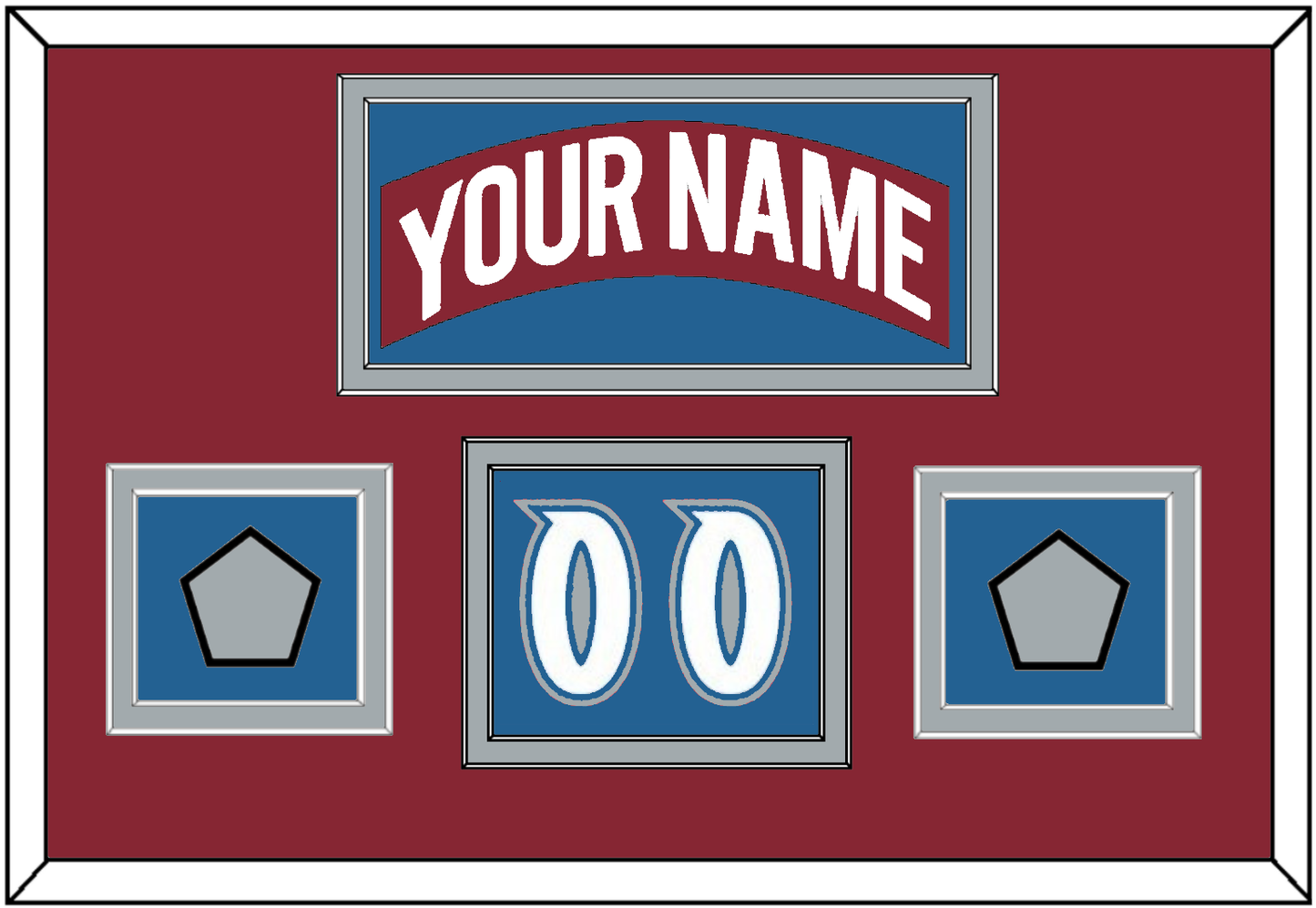 Colorado Nameplate, Number (Shoulder) & 2 Stanley Cup Finals Patches - Road Burgundy (1995-1996) - Signature Tier 4