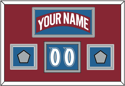 Colorado Nameplate, Number (Shoulder) & 2 Stanley Cup Finals Patches - Road Burgundy (1995-1996) - Signature Tier 4