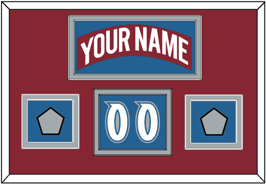 Colorado Nameplate, Number (Shoulder) & 2 Stanley Cup Finals Patches - Road Burgundy (1995-1996) - Signature Tier 4