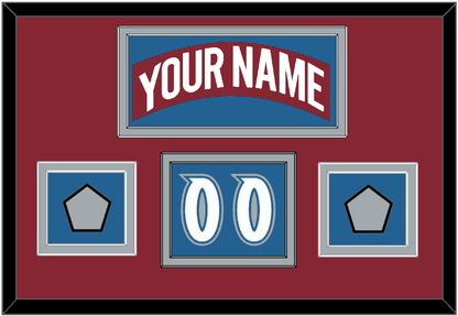 Colorado Nameplate, Number (Shoulder) & 2 Stanley Cup Finals Patches - Road Burgundy (1995-1996) - Signature Tier 4