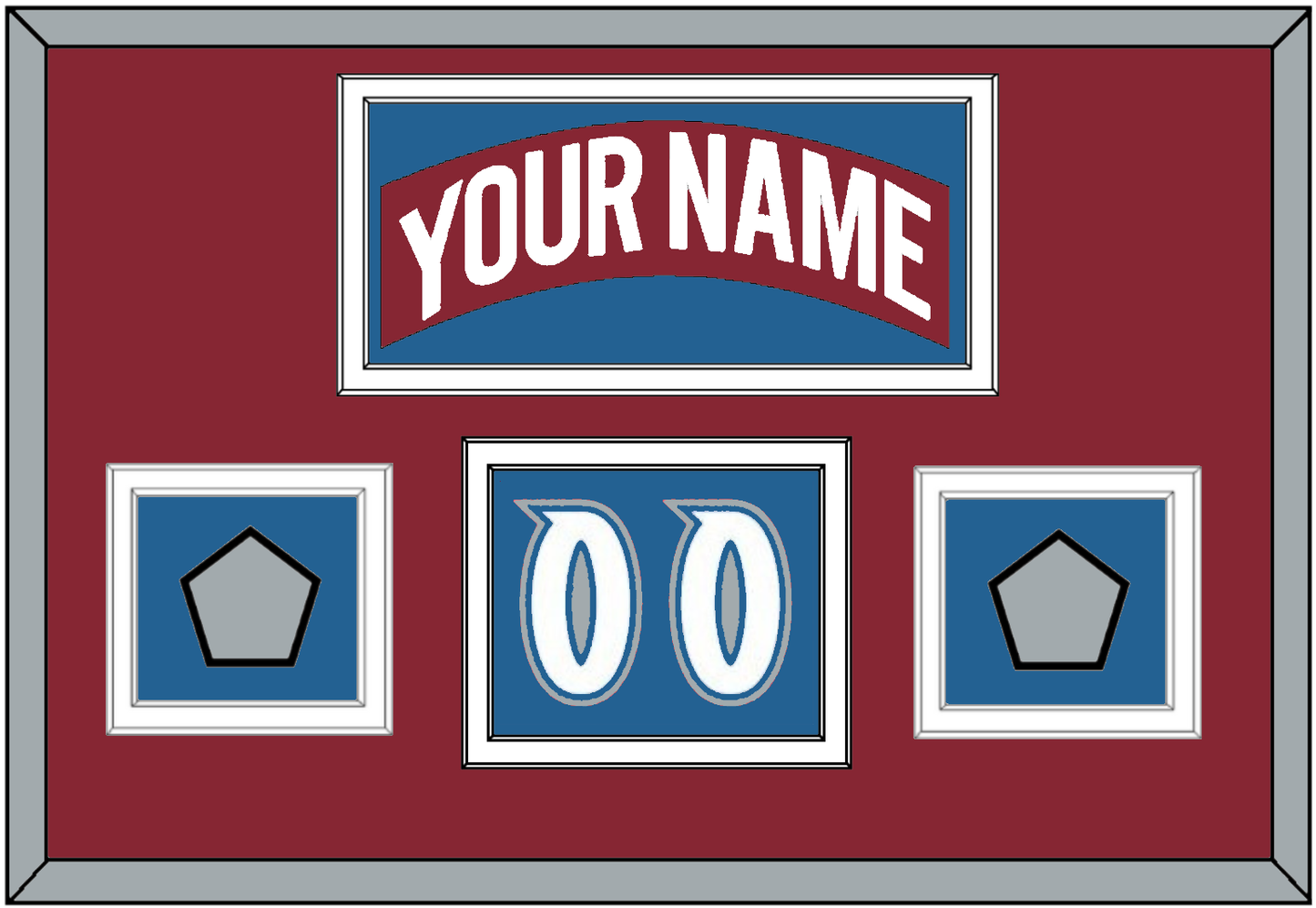 Colorado Nameplate, Number (Shoulder) & 2 Stanley Cup Finals Patches - Road Burgundy (1995-1996) - Signature Tier 5