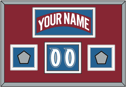 Colorado Nameplate, Number (Shoulder) & 2 Stanley Cup Finals Patches - Road Burgundy (1995-1996) - Signature Tier 5
