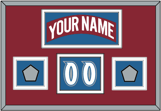 Colorado Nameplate, Number (Shoulder) & 2 Stanley Cup Finals Patches - Road Burgundy (1995-1996) - Signature Tier 5