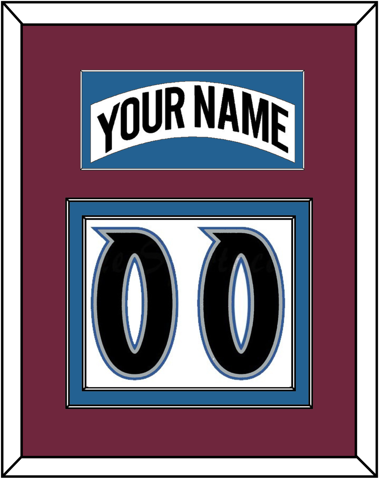 Colorado Nameplate & Number (Back) - Home White (1999-2001) - Signature Tier 2