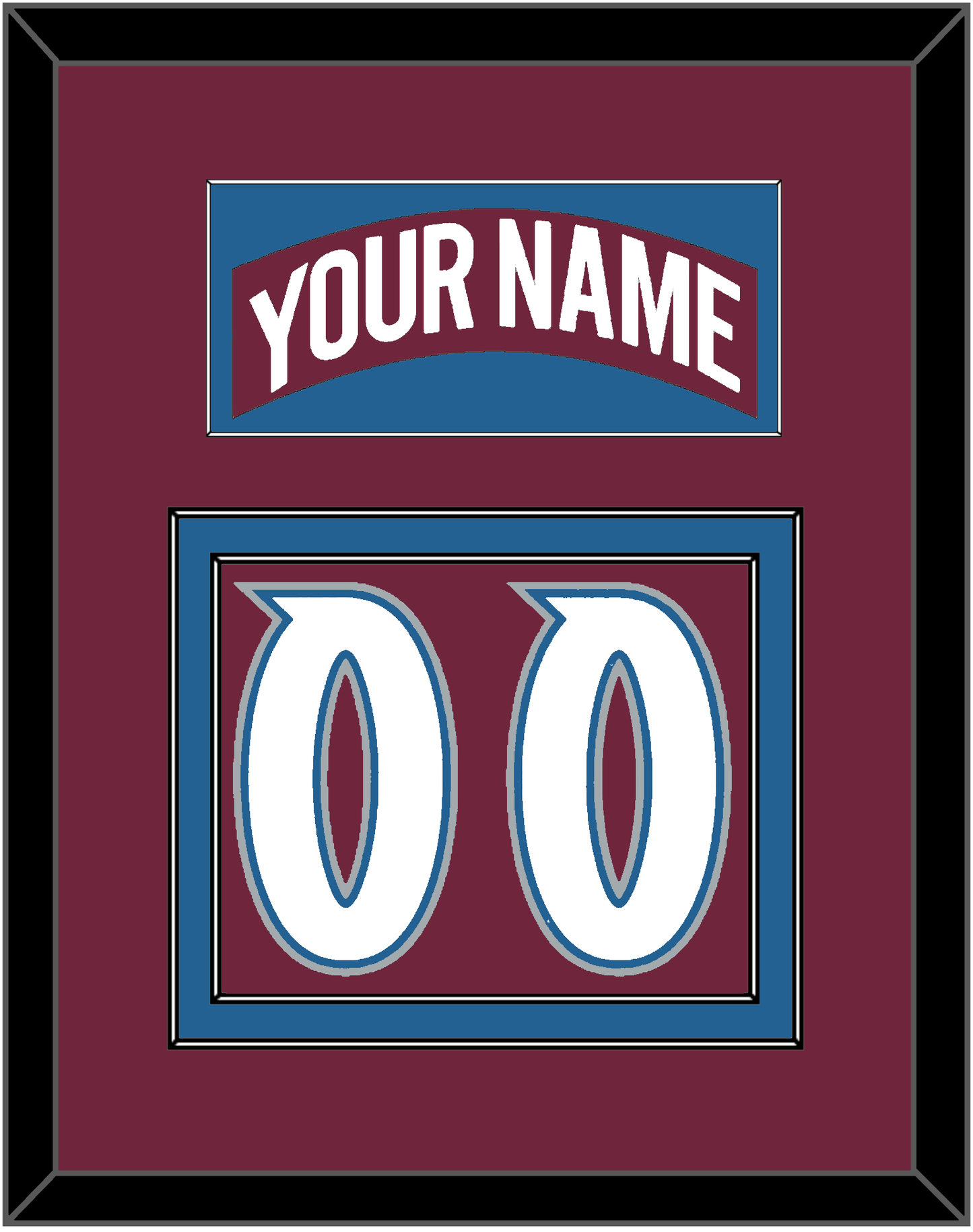 Colorado Nameplate & Number (Back) - Road Burgundy (1999-2001) - Signature Tier 2