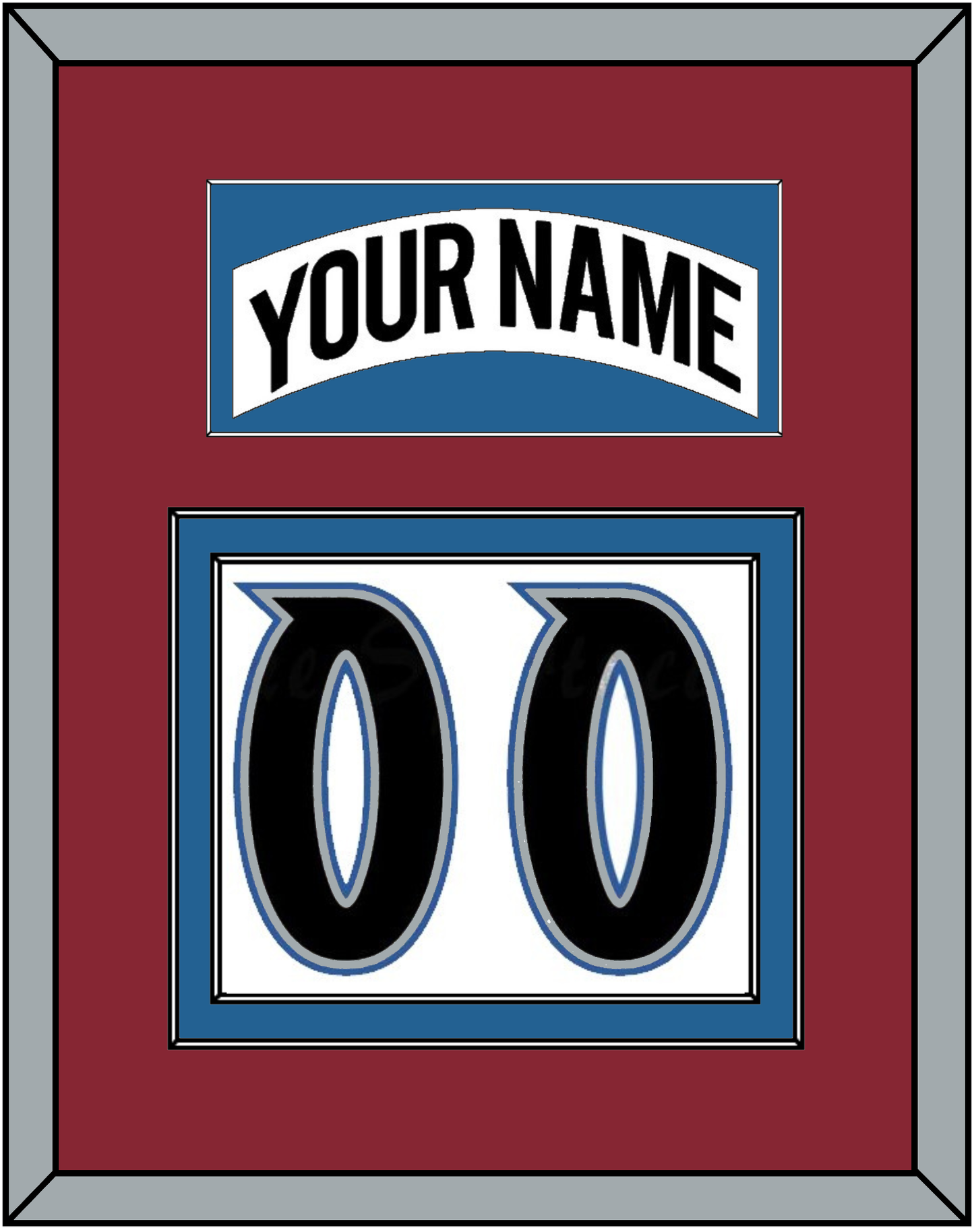 Colorado Nameplate & Number (Back) - Home White (1995-1996) - Signature Tier 2