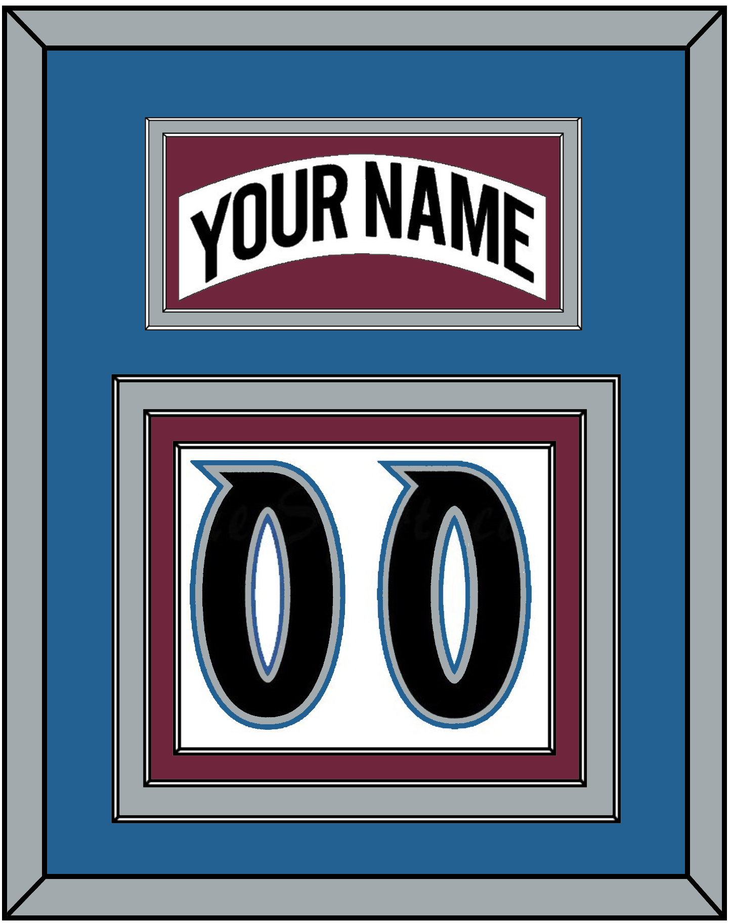 Colorado Nameplate & Number (Back) - Home White (1999-2001) - Premier Tier 4