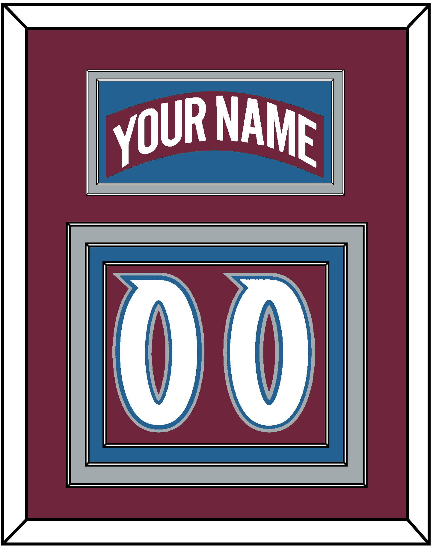 Colorado Nameplate & Number (Back) - Road Burgundy (1999-2001) - Premier Tier 2