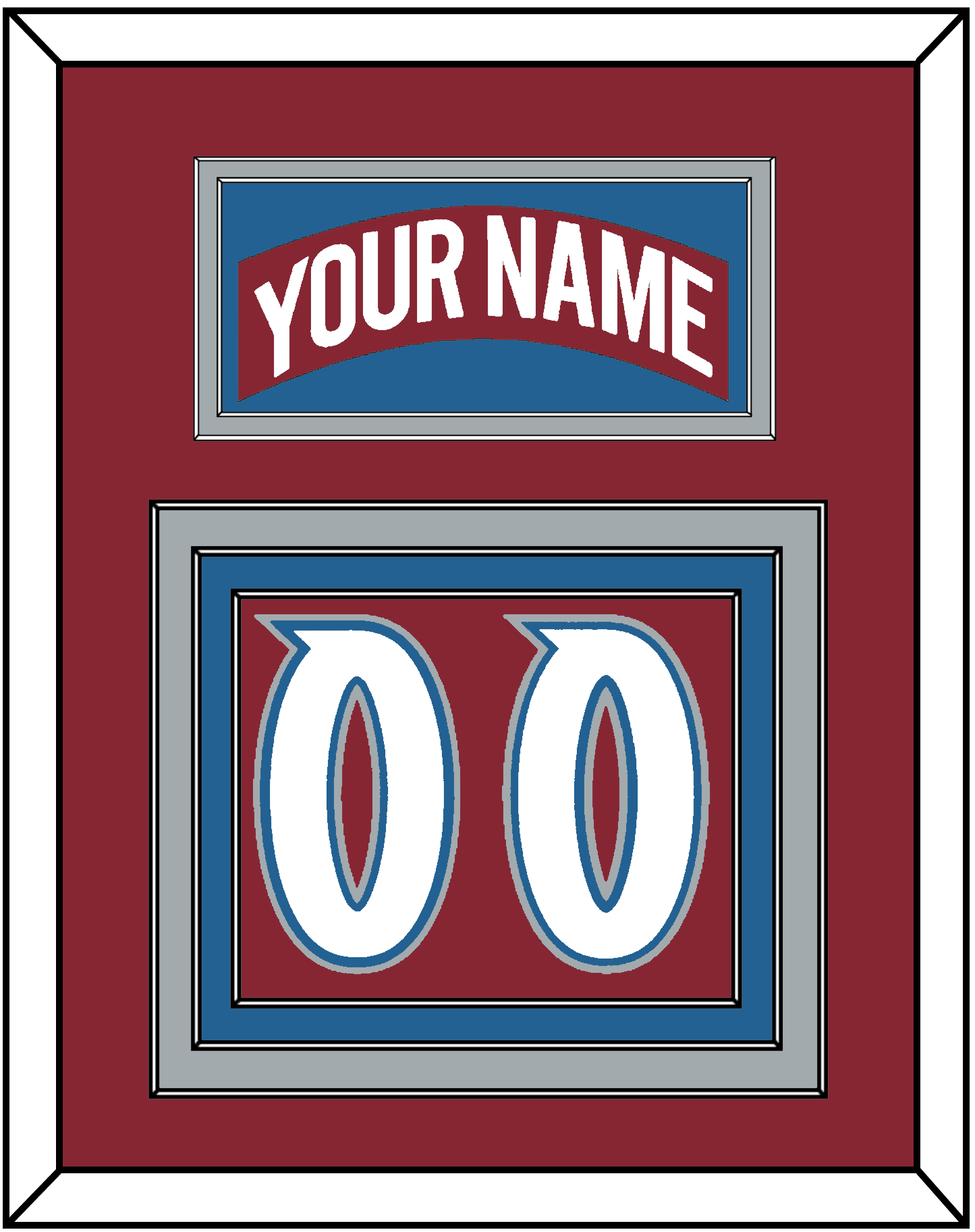 Colorado Nameplate & Number (Back) - Road Burgundy (1995-1996) - Premier Tier 2