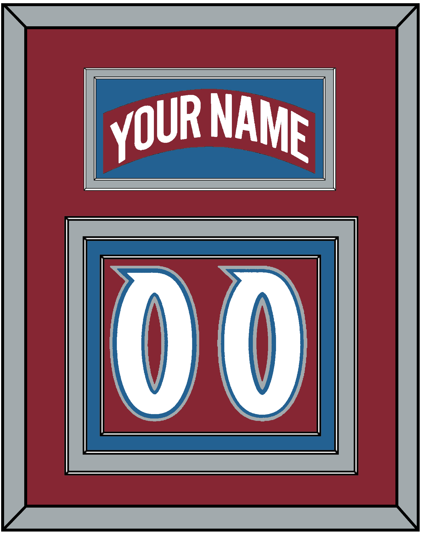 Colorado Nameplate & Number (Back) - Road Burgundy (1995-1996) - Premier Tier 2