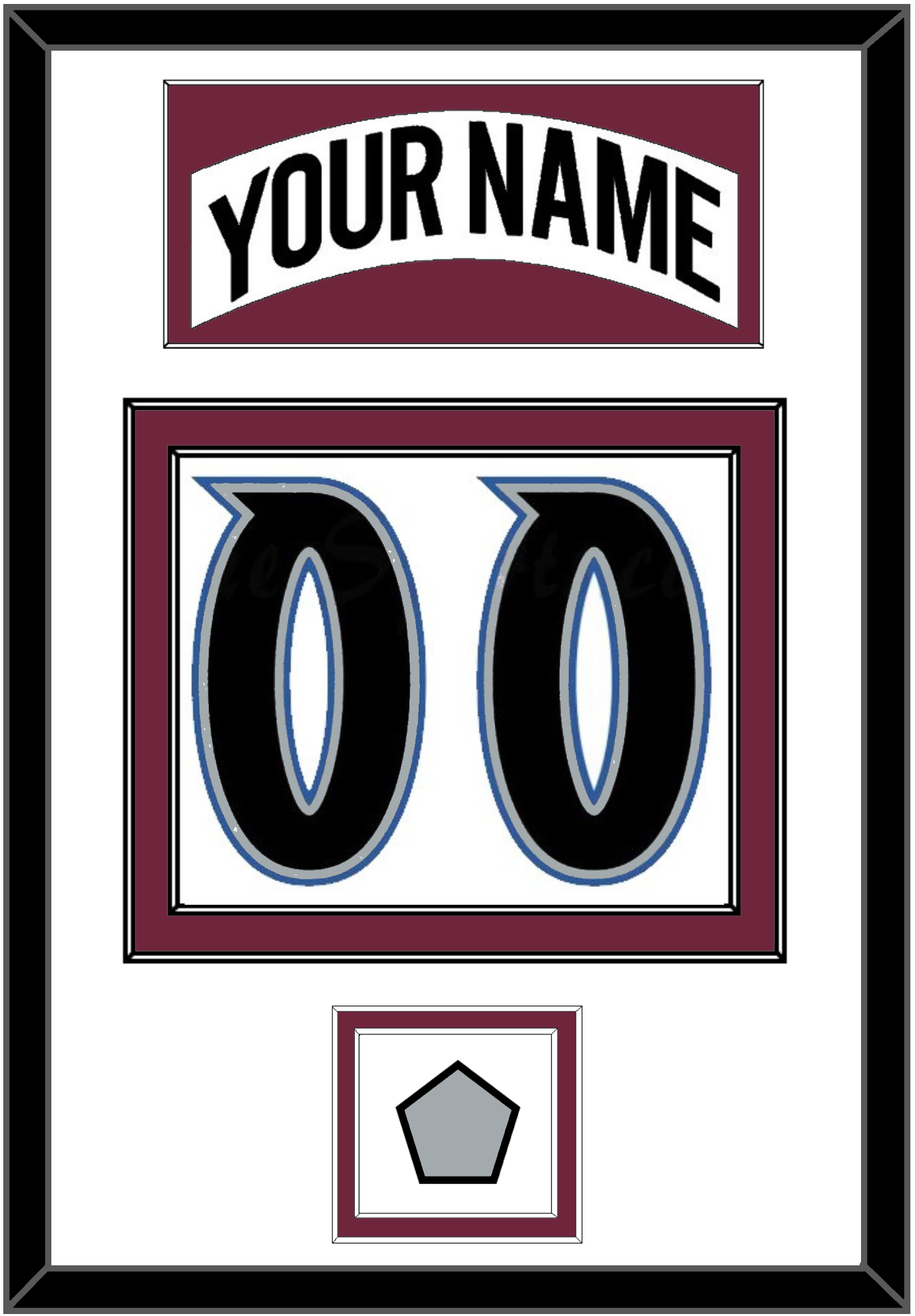 Colorado Nameplate & Number (Back) With Stanley Cup Champions Patch - Home White (1999-2001) - Signature Tier 1