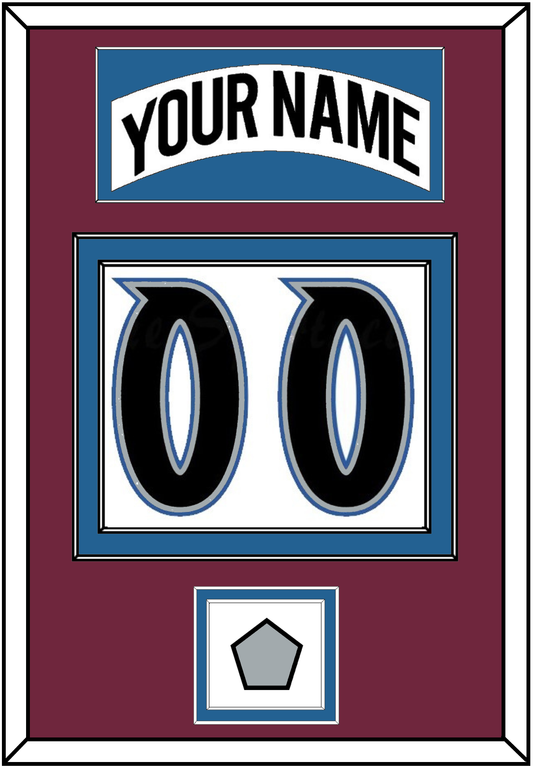 Colorado Nameplate & Number (Back) With Stanley Cup Finals Patch - Home White (1999-2001) - Signature Tier 2