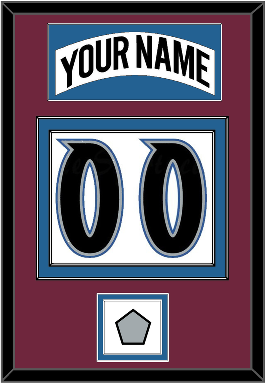 Colorado Nameplate & Number (Back) With Stanley Cup Finals Patch - Home White (1999-2001) - Signature Tier 2