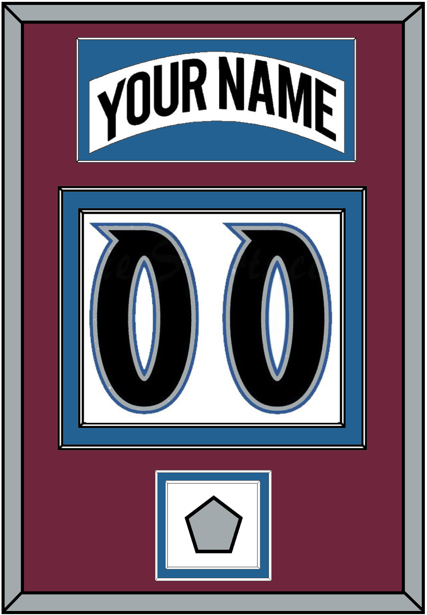 Colorado Nameplate & Number (Back) With Stanley Cup Finals Patch - Home White (1999-2001) - Signature Tier 2