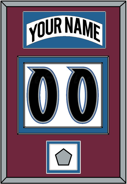 Colorado Nameplate & Number (Back) With Stanley Cup Finals Patch - Home White (1999-2001) - Signature Tier 2
