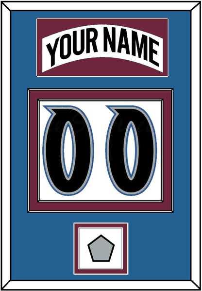 Colorado Nameplate & Number (Back) With Stanley Cup Finals Patch - Home White (1999-2001) - Signature Tier 3