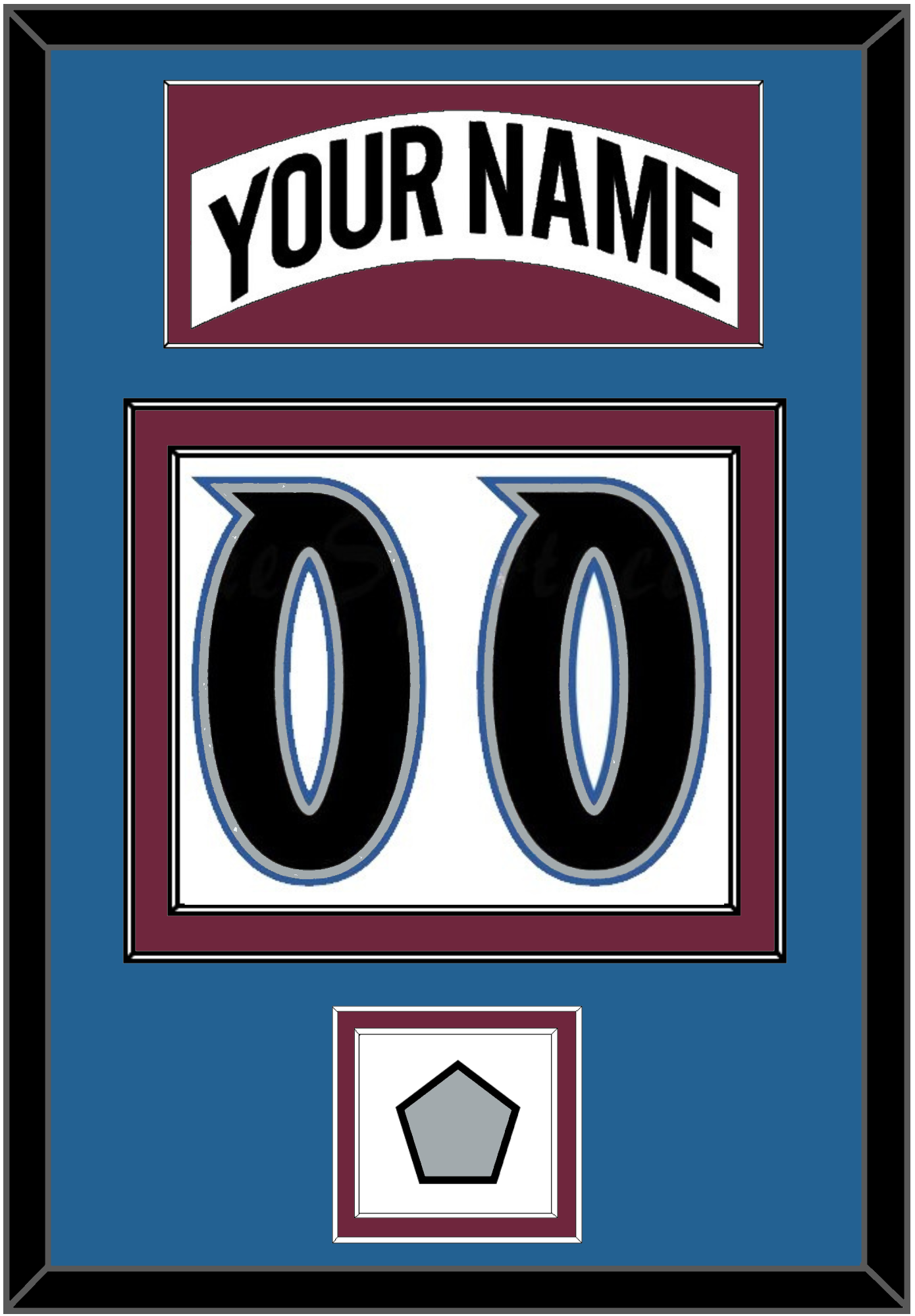 Colorado Nameplate & Number (Back) With Stanley Cup Finals Patch - Home White (1999-2001) - Signature Tier 3