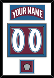Colorado Nameplate & Number (Back) With Stanley Cup Finals Patch - Road Burgundy (1999-2001) - Double Mat 1