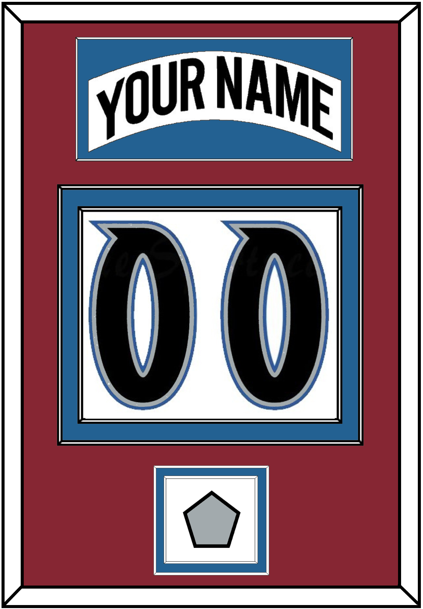Colorado Nameplate & Number (Back) With Stanley Cup Finals Patch - Home White (1995-1996) - Signature Tier 2