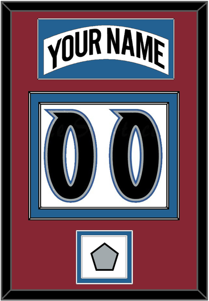 Colorado Nameplate & Number (Back) With Stanley Cup Finals Patch - Home White (1995-1996) - Signature Tier 2