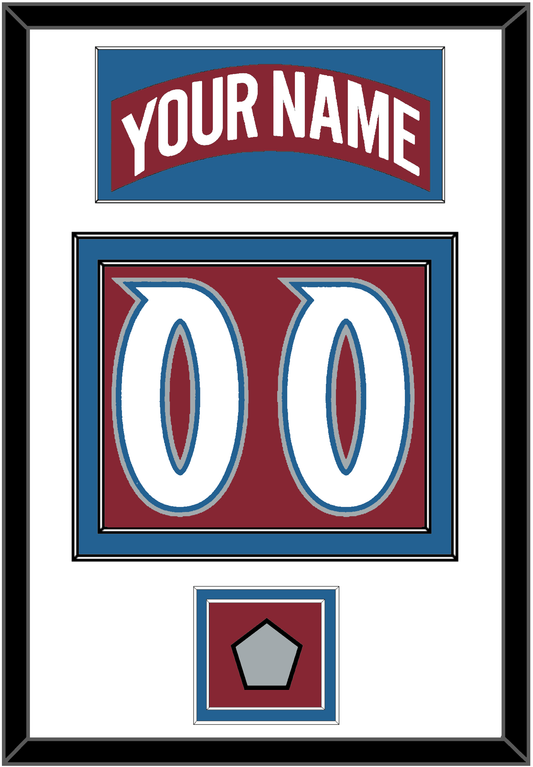 Colorado Nameplate & Number (Back) With Stanley Cup Finals Patch - Road Burgundy (1995-1996) - Signature Tier 1