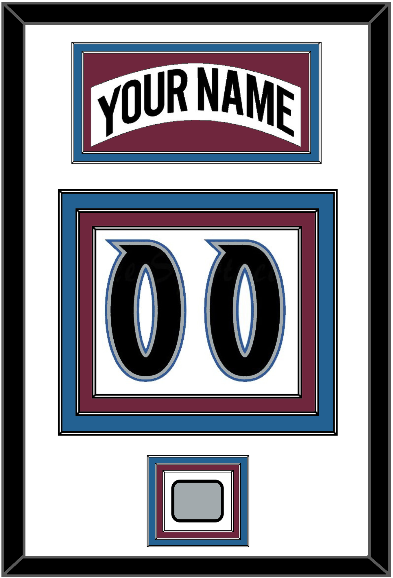 Colorado Nameplate & Number (Back) With Stanley Cup Champions Patch - Home White (1999-2001) - Premier Tier 1