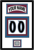 Colorado Nameplate & Number (Back) With Stanley Cup Champions Patch - Home White (1999-2001) - Triple Mat 1