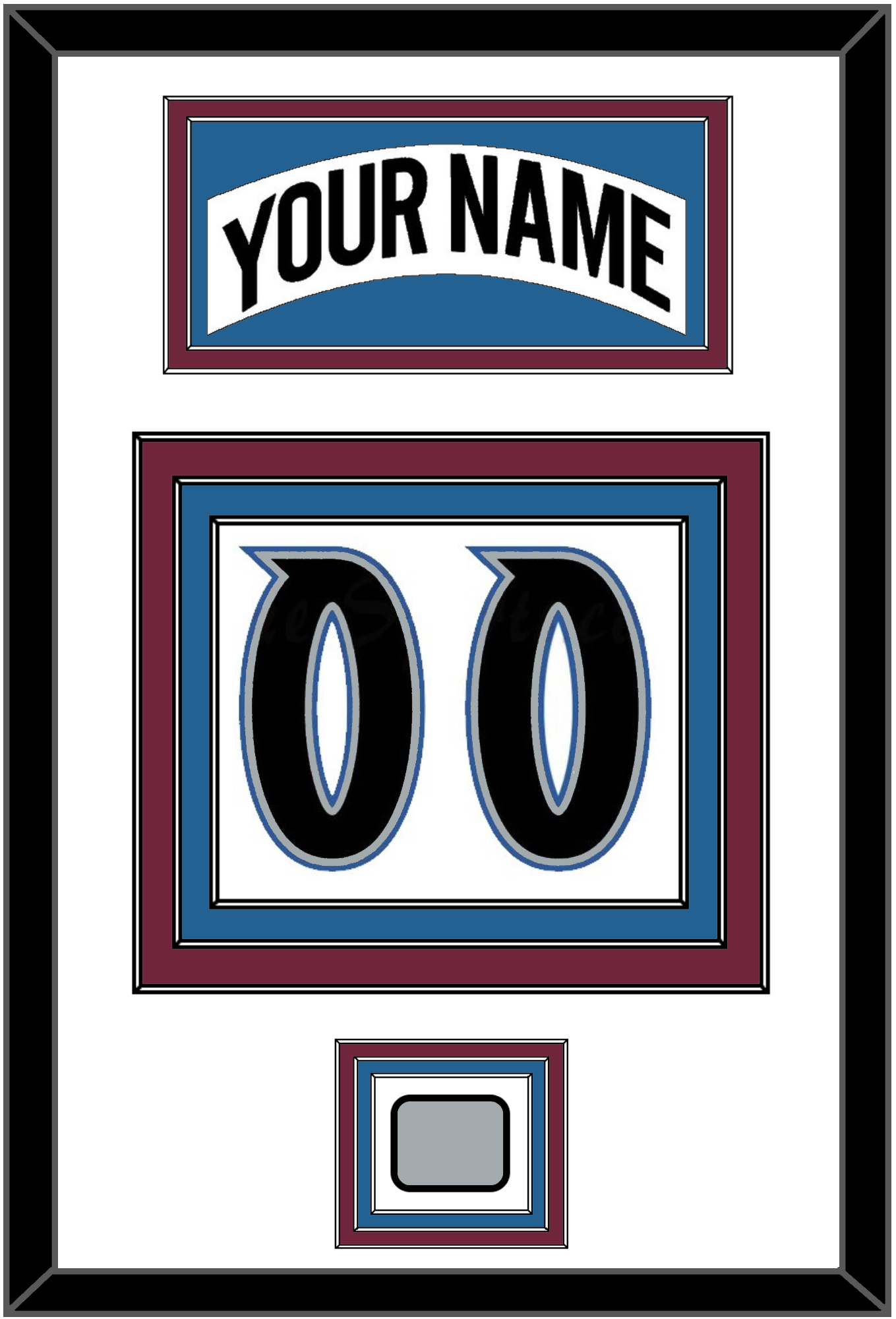 Colorado Nameplate & Number (Back) With Stanley Cup Finals Patch - Home White (1999-2001) - Premier Tier 2