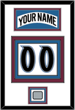 Colorado Nameplate & Number (Back) With Stanley Cup Champions Patch - Home White (1999-2001) - Triple Mat 2