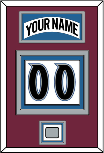 Colorado Nameplate & Number (Back) With Stanley Cup Champions Patch - Home White (1999-2001) - Premier Tier 3