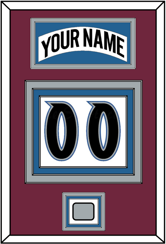 Colorado Nameplate & Number (Back) With Stanley Cup Champions Patch - Home White (1999-2001) - Premier Tier 3