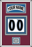 Colorado Nameplate & Number (Back) With Stanley Cup Champions Patch - Home White (1999-2001) - Triple Mat 3
