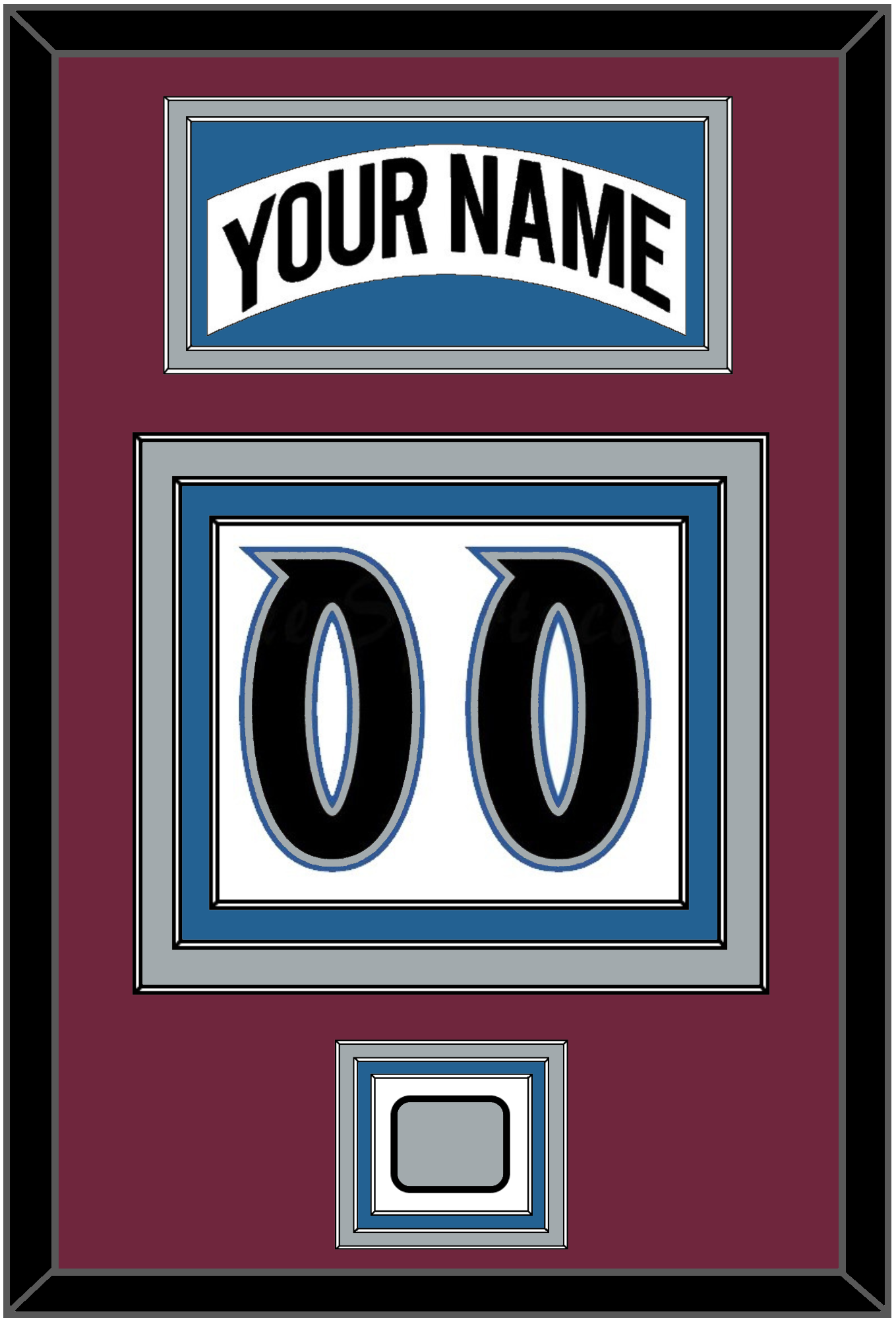 Colorado Nameplate & Number (Back) With Stanley Cup Champions Patch - Home White (1999-2001) - Premier Tier 3
