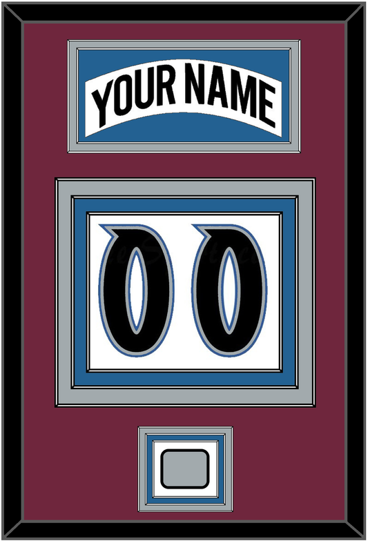 Colorado Nameplate & Number (Back) With Stanley Cup Champions Patch - Home White (1999-2001) - Premier Tier 3