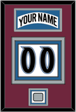 Colorado Nameplate & Number (Back) With Stanley Cup Champions Patch - Home White (1999-2001) - Triple Mat 3