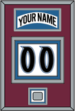 Colorado Nameplate & Number (Back) With Stanley Cup Champions Patch - Home White (1999-2001) - Triple Mat 3